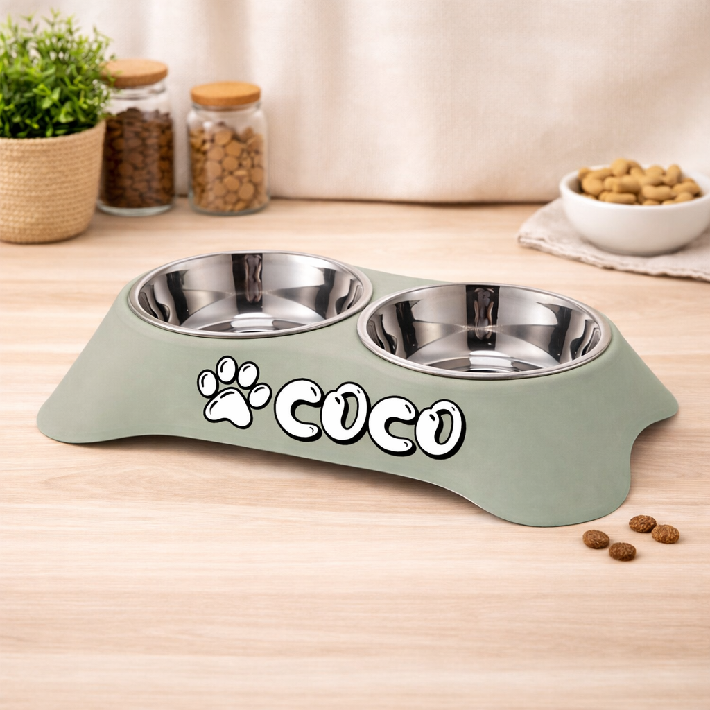 Honden Voer- & Waterbak Gepersonaliseerd – Met Naam van Jouw Hond