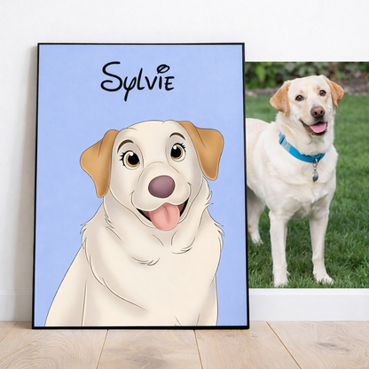 Hond Portret op Canvas – Gepersonaliseerd met Foto & Naam