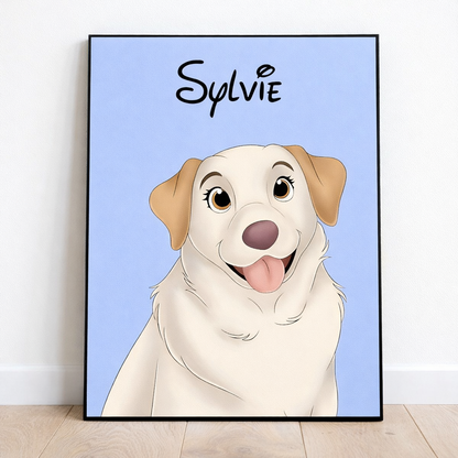 Hond Portret op Canvas – Gepersonaliseerd met Foto & Naam
