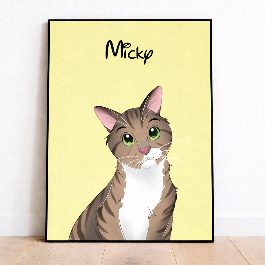 Hond Portret op Canvas – Gepersonaliseerd met Foto & Naam