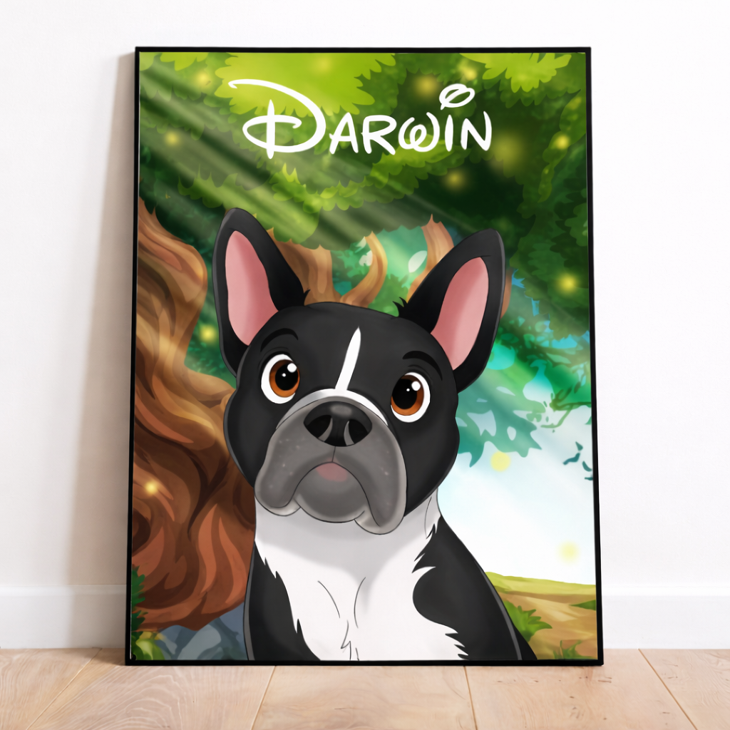 Hond Portret op Canvas – Gepersonaliseerd met Foto & Naam