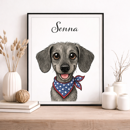 Hund Poster mit Foto & Name – Personalisiertes Leinwandporträt