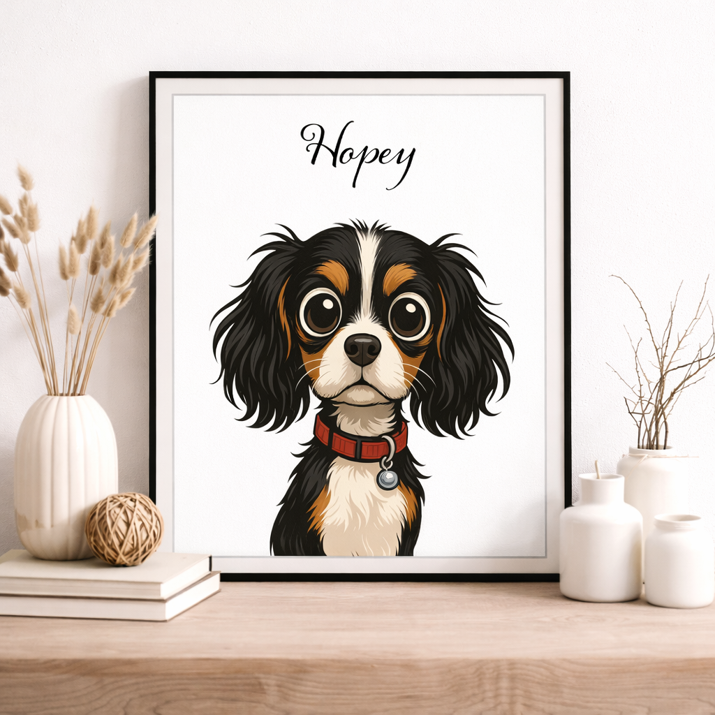 Hund Poster mit Foto & Name – Personalisiertes Leinwandporträt