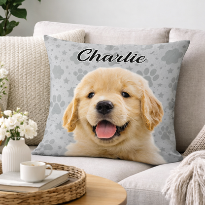 Personalisiertes Kissen mit Foto & Namen deines Hundes – Weich und Kuschelig