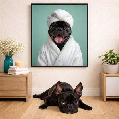 Hunde-Poster mit eigenem Foto – Lustiges Badezimmer-Poster von deinem Hund