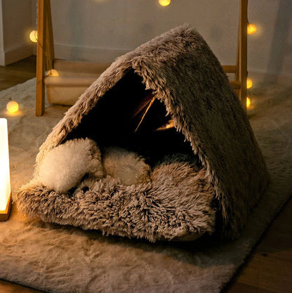 Driehoekige Kattenbed Tent – Warm en Gezellig Huis voor Jouw Viervoeter