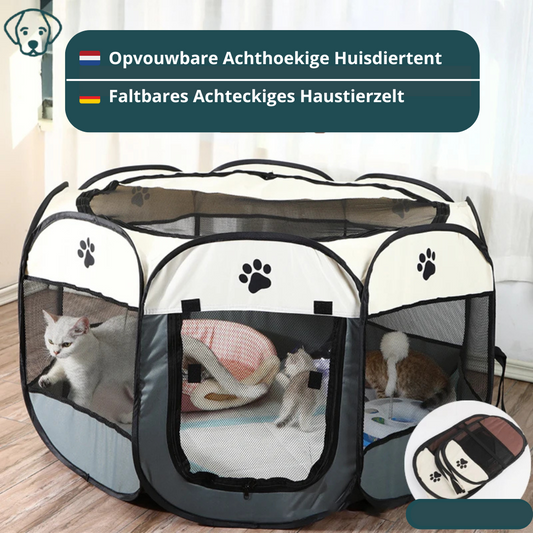 Opvouwbare Achthoekige Huisdiertent – Comfort en Bescherming voor je Hond