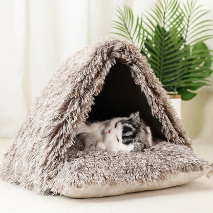 Driehoekige Kattenbed Tent – Warm en Gezellig Huis voor Jouw Viervoeter