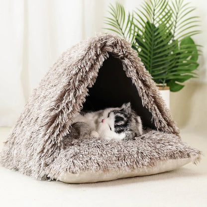 Driehoekige Kattenbed Tent – Warm en Gezellig Huis voor Jouw Viervoeter