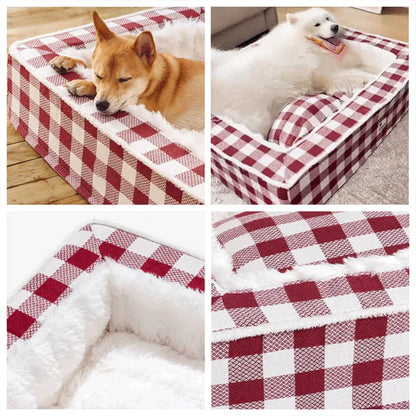 Luxus-Hundebett aus edlen Stoffen – pflegeleicht