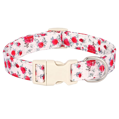 Nylon Hondenhalsband met Bloemenprint – Stijlvol en Verstelbaar