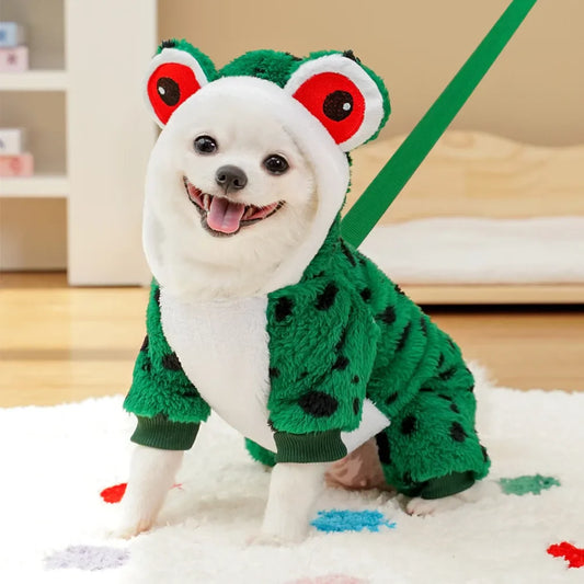 Hund Frosch-Jumpsuit – Verspielt, warm und unwiderstehlich niedlich