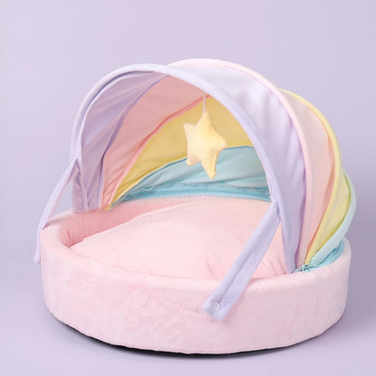 Regenboog Kattenmand – Kleurrijke &amp; Warme Slaapplek voor Jouw Viervoeter