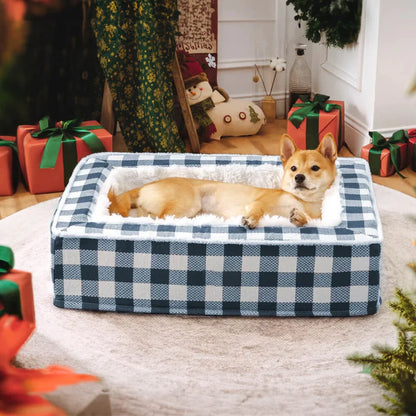 Luxus-Hundebett aus edlen Stoffen – pflegeleicht