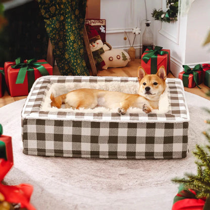 Luxus-Hundebett aus edlen Stoffen – pflegeleicht