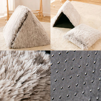 Driehoekige Kattenbed Tent – Warm en Gezellig Huis voor Jouw Viervoeter