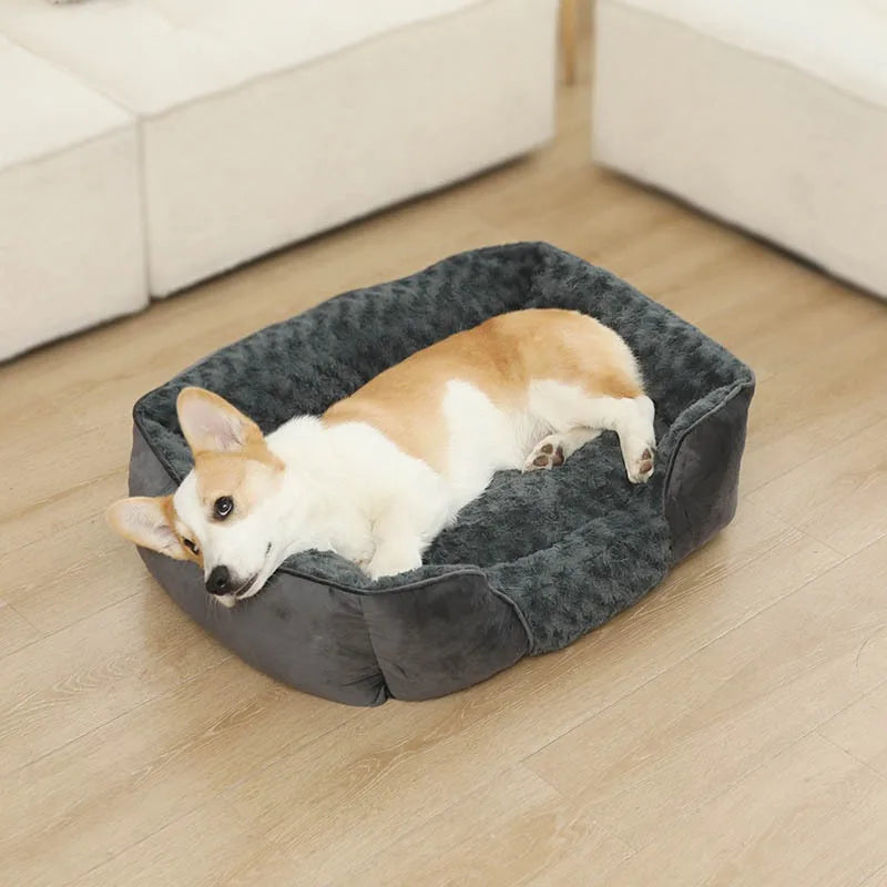 Hundebett Samt – Weiches, warmes und bequemes Hundebett für alle Jahre –  Happy-Fits