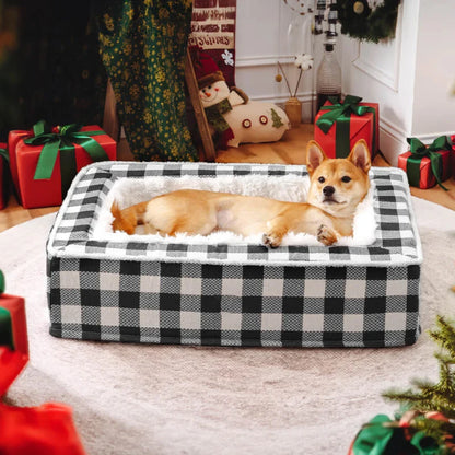 Luxus-Hundebett aus edlen Stoffen – pflegeleicht