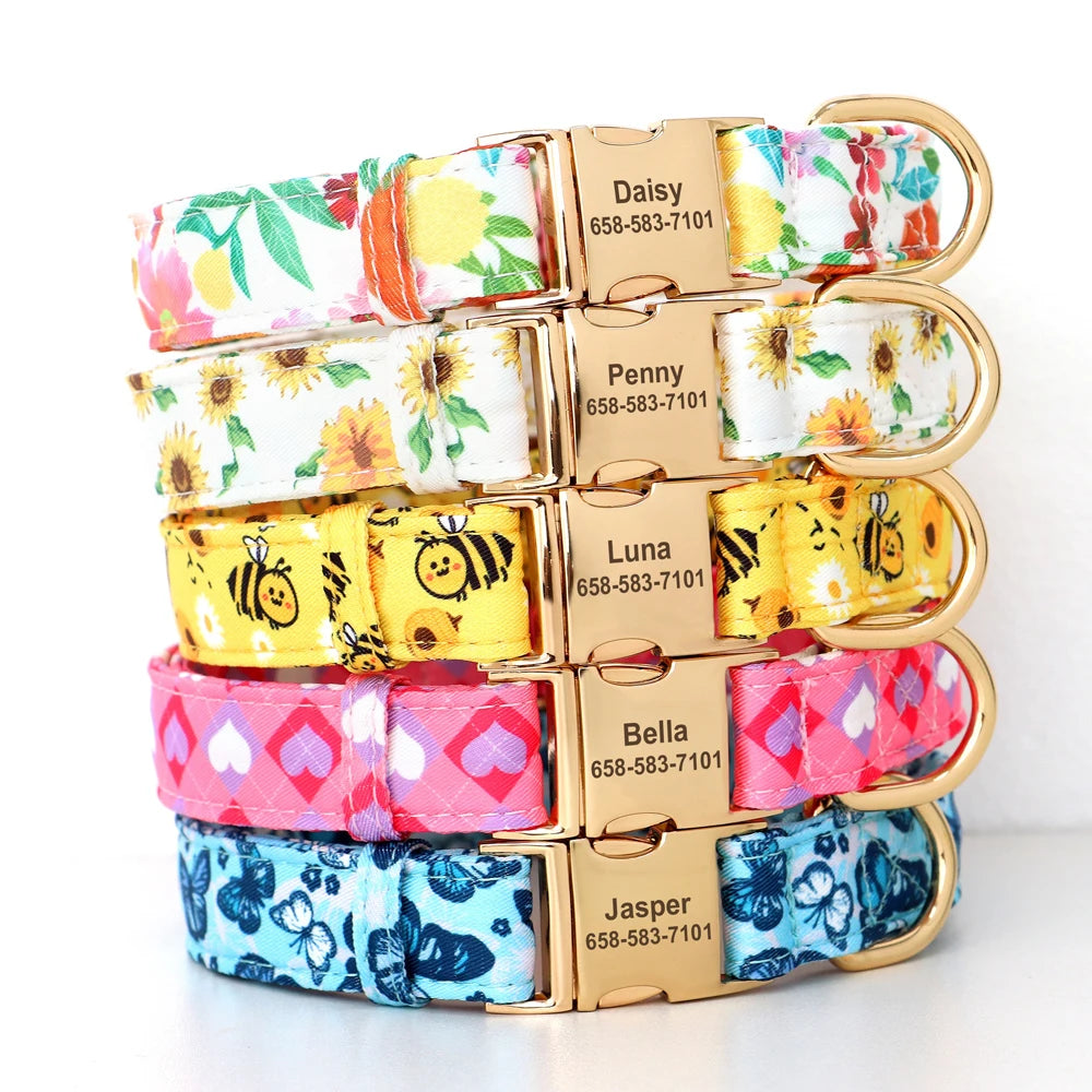 Vrolijke Gepersonaliseerde Nylon Halsband – Unieke Stijl voor je Hond