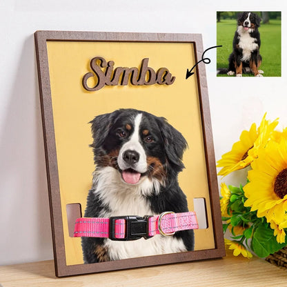 Honden Halsband Fotolijst Hout – Gepersonaliseerd met Foto
