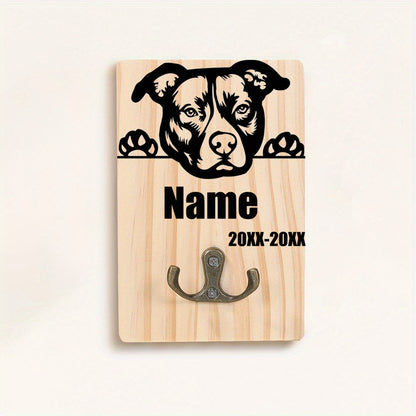 Honden Riemhouder Hout – Gepersonaliseerd met Naam en Geboortedatum