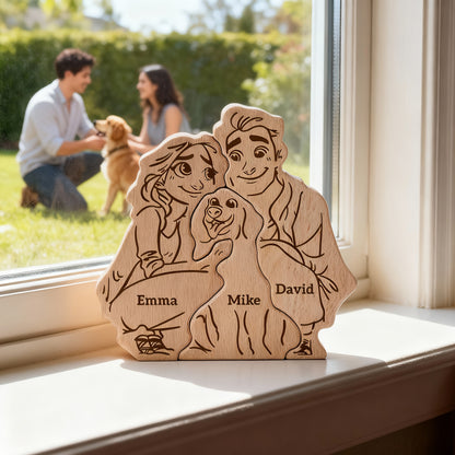 Personalisiertes Holzornament – Mit Namen von euch und eurem Hund