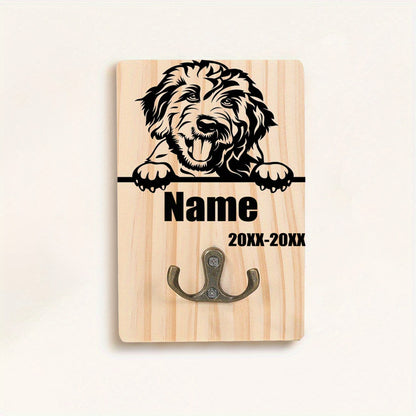 Honden Riemhouder Hout – Gepersonaliseerd met Naam en Geboortedatum