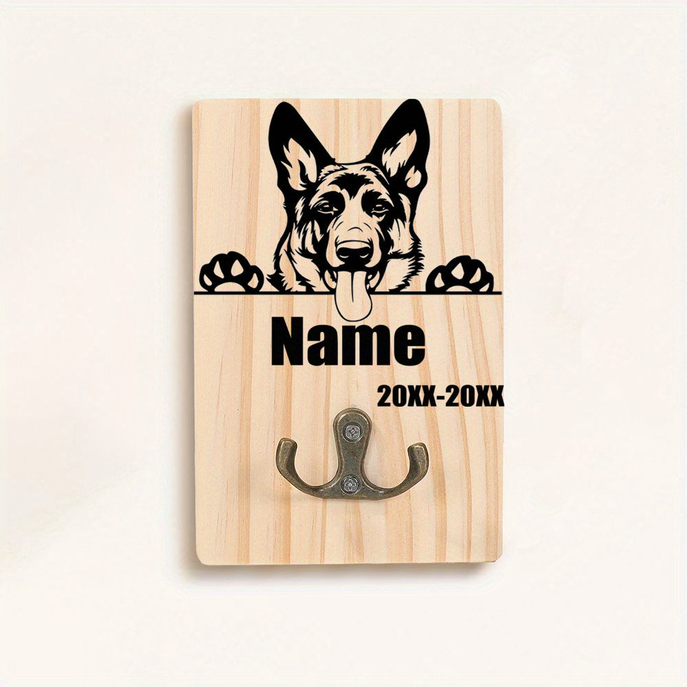 Honden Riemhouder Hout – Gepersonaliseerd met Naam en Geboortedatum