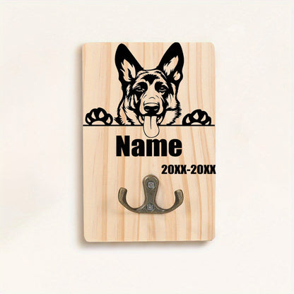 Honden Riemhouder Hout – Gepersonaliseerd met Naam en Geboortedatum