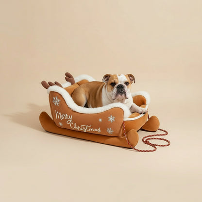 Hondenbed Rendierslee – Warm, Zacht en Vol Kerstsfeer