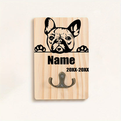 Honden Riemhouder Hout – Gepersonaliseerd met Naam en Geboortedatum