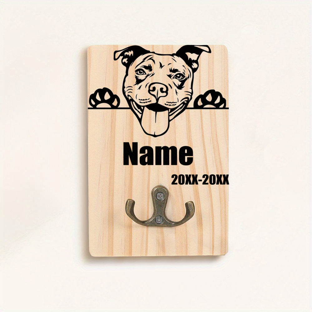Honden Riemhouder Hout – Gepersonaliseerd met Naam en Geboortedatum