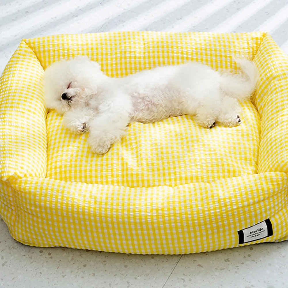 Hondenbed Geruit Pastel – Zacht, Comfortabel & Stijlvol