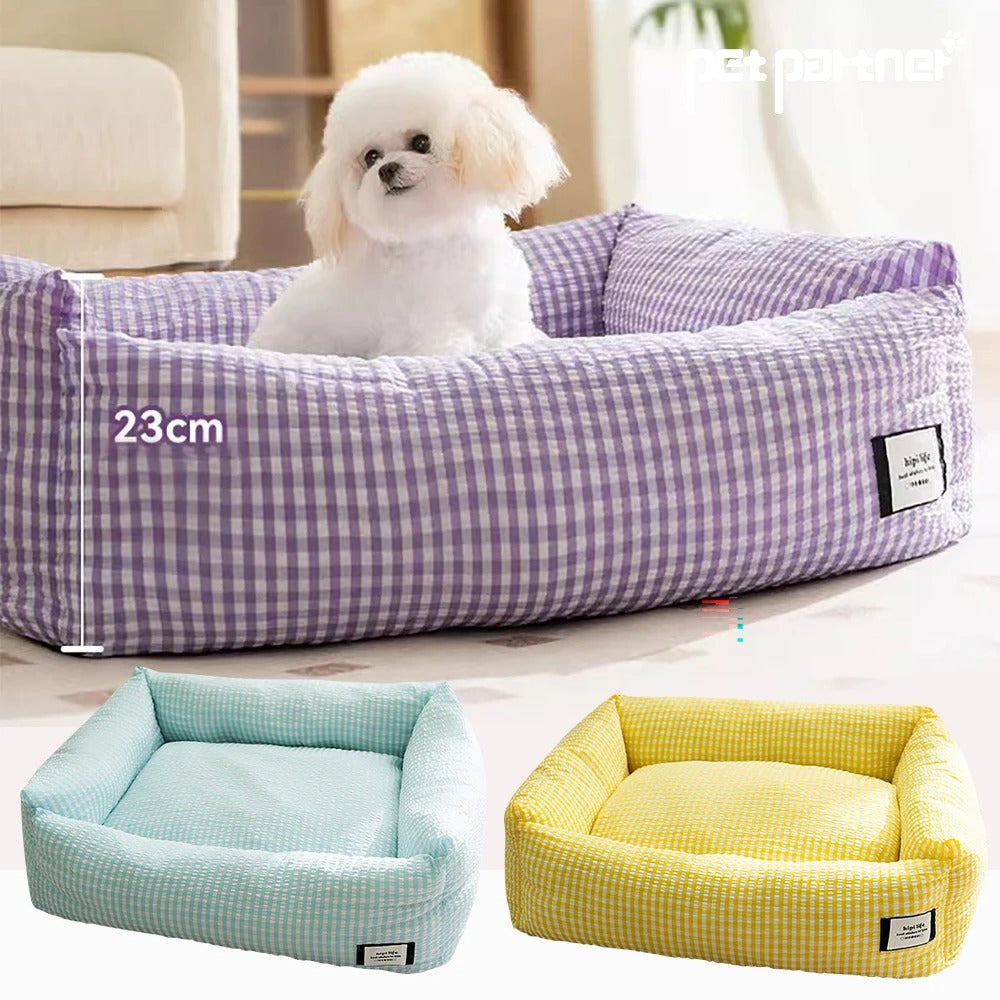 Hondenbed Geruit Pastel – Zacht, Comfortabel & Stijlvol