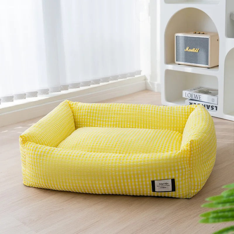 Hondenbed Geruit Pastel – Zacht, Comfortabel & Stijlvol