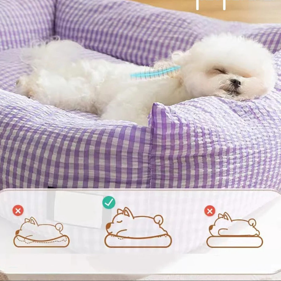 Hondenbed Geruit Pastel – Zacht, Comfortabel & Stijlvol