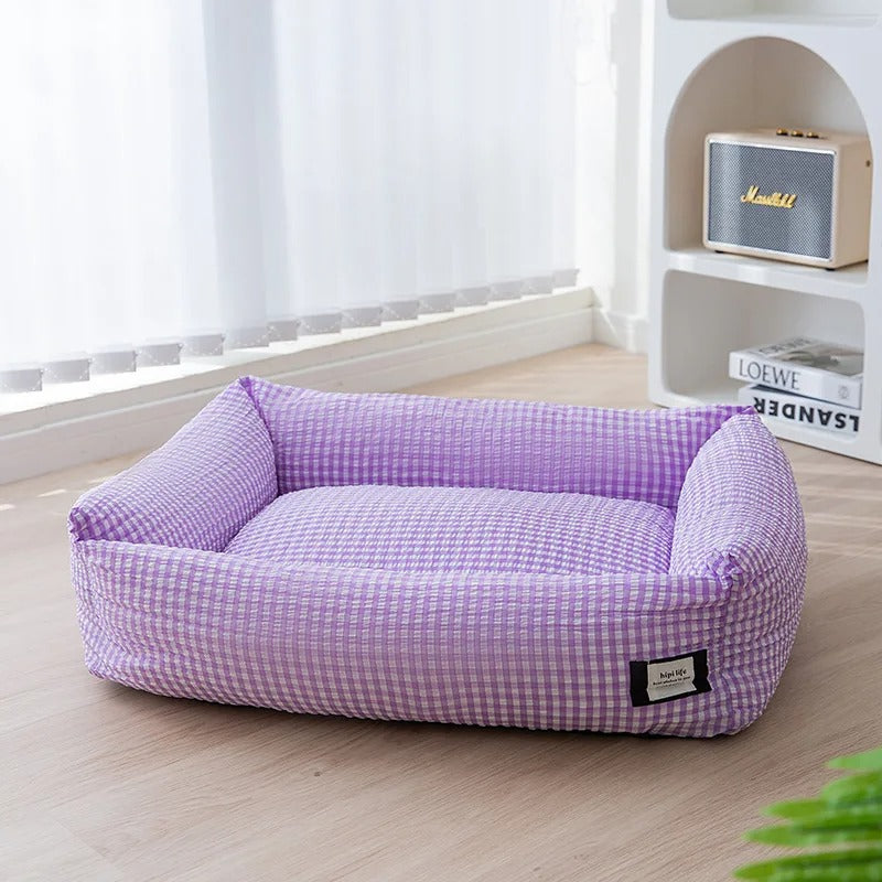 Hondenbed Geruit Pastel – Zacht, Comfortabel & Stijlvol