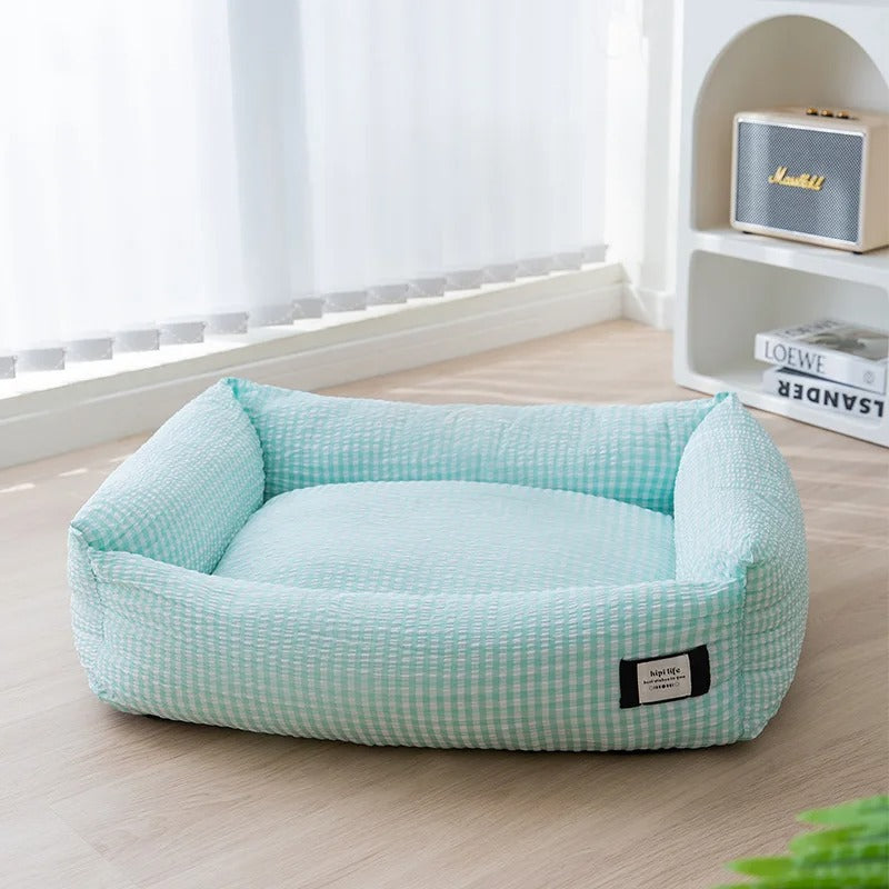 Hondenbed Geruit Pastel – Zacht, Comfortabel & Stijlvol