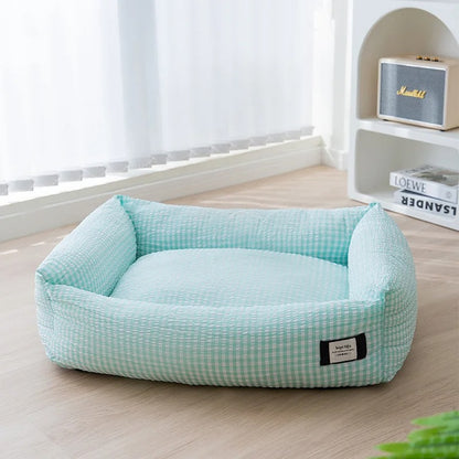 Hondenbed Geruit Pastel – Zacht, Comfortabel & Stijlvol